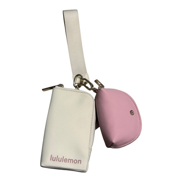 lululemon Handbags - lululemon Dual Pouch Wristlet Wallet Pink Pearl Light Ivory Gold  NWT